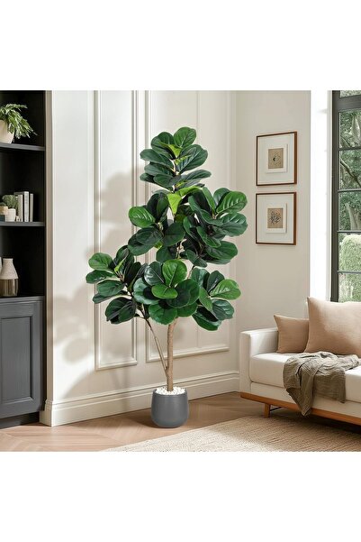 Garvee Artificial Trees,Realistic Faux Fiddle Leaf Plant with Black Planter &...