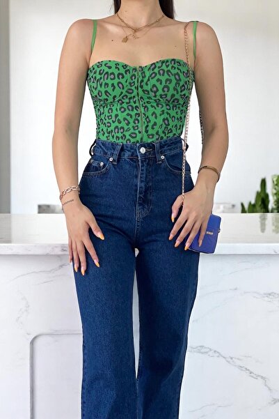 Livik Dark Blue High Waist Wide Leg Women's Jeans