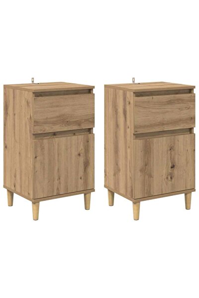 vidaxl Dulap de noapte 2 pcs Stejar Artizanal 40 x 35 x 70 cm