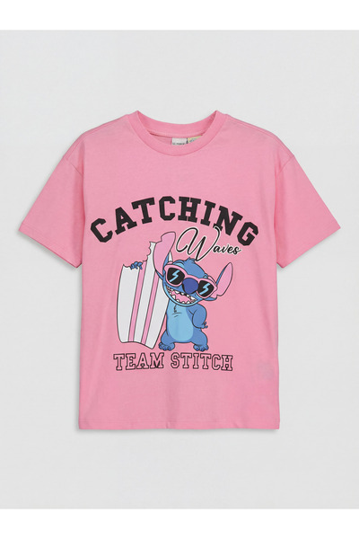 LC Waikiki Tricou de fete cu imprimeu Stitch