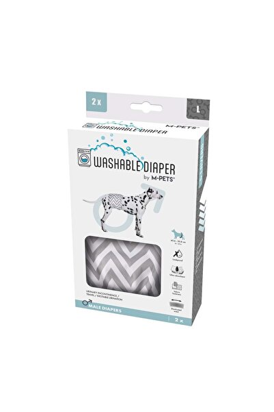 M-PETS ERKEK KÖPEKLER İÇİN YIKANABİLİR KÜLOT 2Lİ (L)