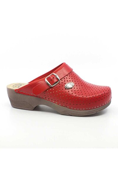 Ledi Women's medical clogs Ledi, made of leather, with thick sole and thick heel