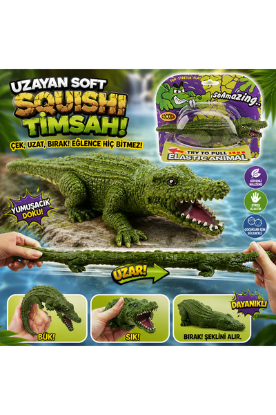 LRS STORE Timsah Squishy Oyuncak Sukuşi Yumuşak Soft / Squishy Oyuncak / Yüks...