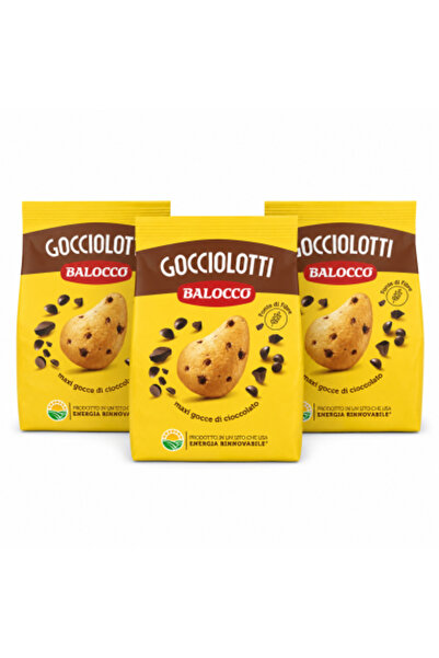 Balocco Set de 3 x Biscuiți Gocciolotti cu bucăți mari de ciocolată, 700g/pun...