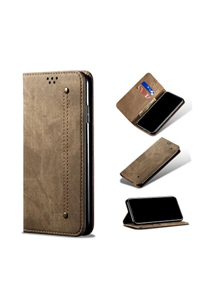 sscase Denim Texture Casual Θήκη Βιβλίο Khaki (Xiaomi Redmi 9C)