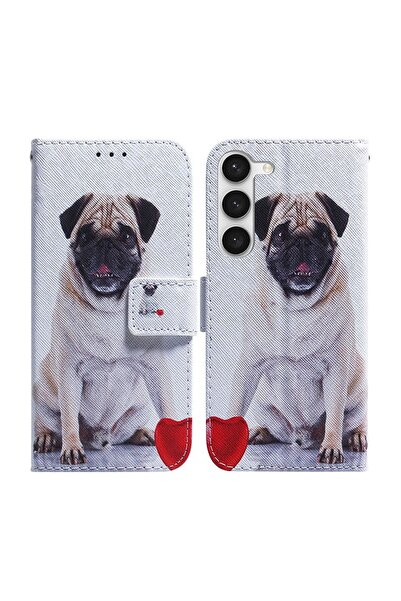 sscase Colored Drawing Θήκη Πορτοφόλι Pug (Samsung Galaxy S23 5G)