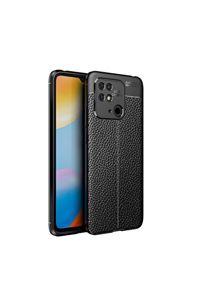 sscase Litchi Texture TPU Σκληρή Θήκη Black (Xiaomi Redmi 10C)