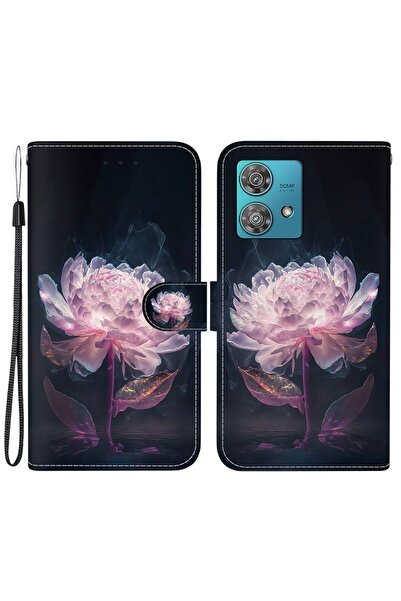 sscase Colored Drawing Θήκη Πορτοφόλι Purple Peony (Motorola Edge 40 Neo)