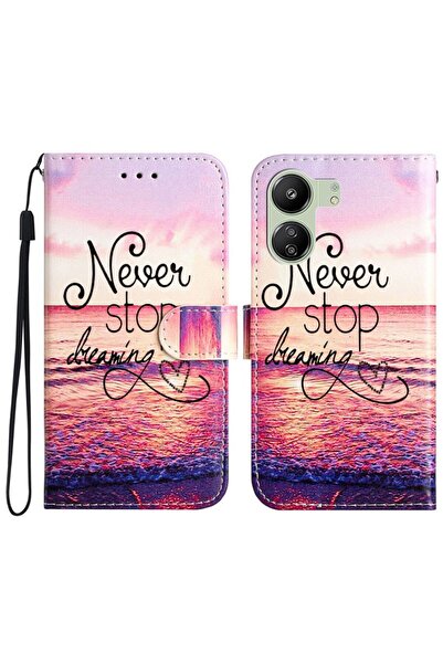 sscase Colored Drawing Θήκη Πορτοφόλι Never Stop Dreaming (Xiaomi Redmi 13C/P...