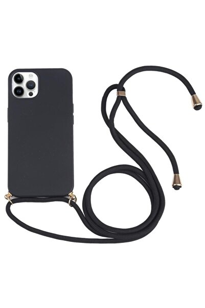 sscase Wheat Straw Θήκη Σιλικόνης με Λουράκι Black (Apple iPhone 15 Pro)