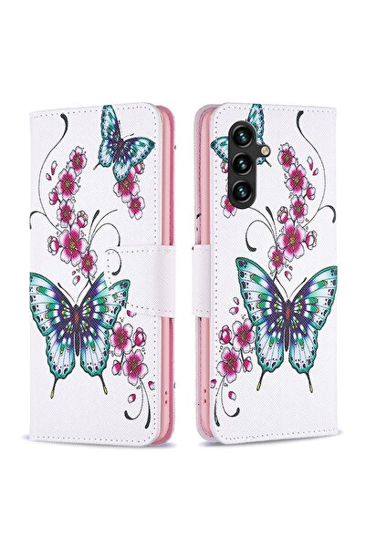 sscase Colored Drawing Θήκη Πορτοφόλι Peach Blossom and Butterflies (Samsung ...