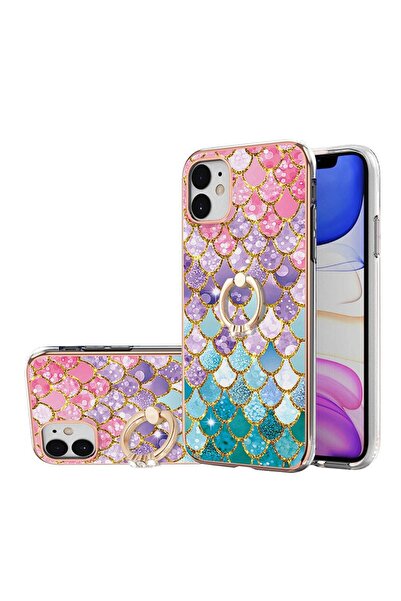 sscase Electroplating Pattern IMD TPU Σκληρή θήκη με Δαχτυλίδι Colorful Scale...