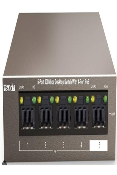 Tenda TEF1105P-4-38W 5 Port PoE Ethernet Switch 10/100Mbps Desktop Network Hu...