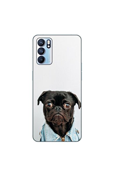 OEM Калъф, съвместим с Oppo Reno6 5G, силиконов гел TPU, с модерен десен на мопс