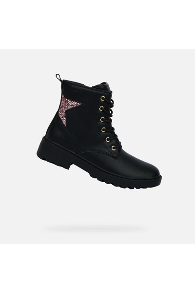 Geox Pantofi negri de damă până la gleznă Casey Girl