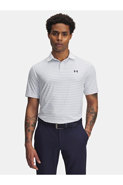 Under Armour Tricou polo imprimat UA Drive Chill pentru bărbați - alb