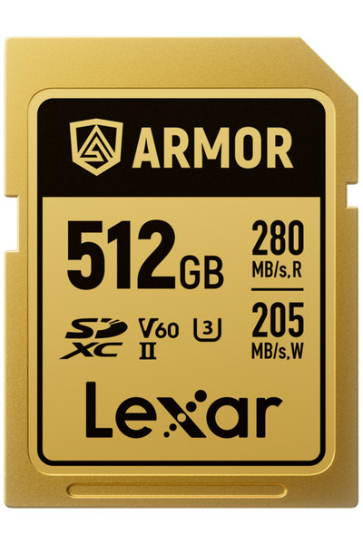 Lexar ARMOR Gold LSDAMGL512G-RNNNG 512GB SDXC UHS-II U3 V60 Неръждаема стоман...