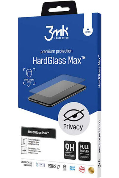 3MK HardGlass Max Privacy Προστατευτικό Σκληρυμένο Γυαλί Πλήρους Κάλυψης Μαύρ...