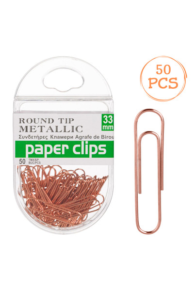 Zumzeria Golden Pink Paper Clips 33mm - 50pcs