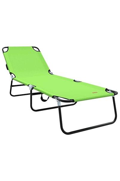 vidaxl Șezlong pliabil Verde 188 x 57 x 86,5 cm Poliester