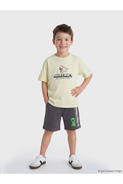 LC Waikiki Minecraft Printed Boys' Shorts