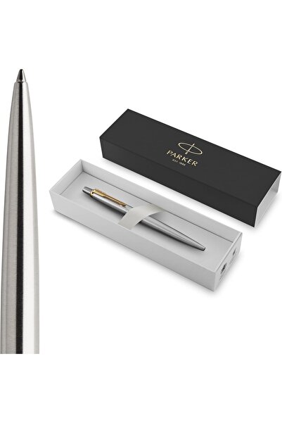 Parker قلم حبر جاف، حجم متوسط، من الفولاذ المقاوم للصدأ مع حواف من الكروم، حب...