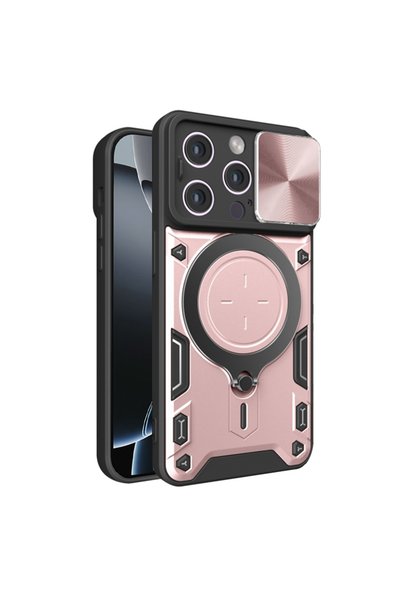 Techsuit Husa pentru iPhone 16 Pro, CamGuard Pro, protectie antisoc, roz auriu