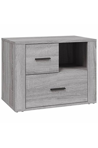 vidaxl Bedside table, sonoma grey, 60x36x45 cm, engineered wood