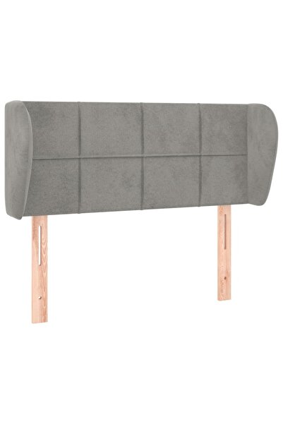 vidaxl Tăblie de pat cu aripioare gri deschis 103x23x78/88 cm catifea