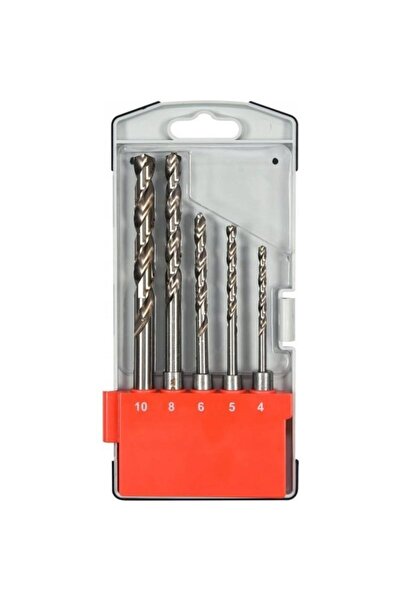 yato YT-40050 HSS Metal Drill Bit Set, SDS Plus, 4/5/6/8/10 mm, 5 pcs, Silver