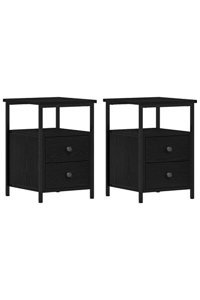 vidaxl Noptiere 2 buc. stejar negru 34x35,5x50 cm lemn stratificat