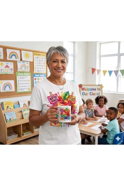 Green Print Cana TEACHER cu imagine efect 3D, cadou