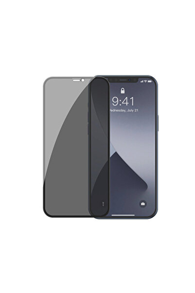 Baseus Folie iPhone 12 Pro Max Curbata Full Screen Anti-spionaj Negru