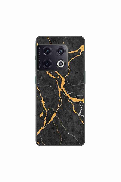 OEM Husa compatibila cu OnePlus 10 Pro Silicon Gel Tpu Model Noir Gold Marble