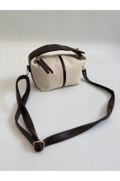 Mia Collection Adriana Model Hand and Women's Shoulder Bag Linen Bitter Brown