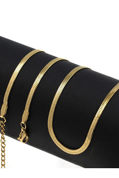 Golden Thread Grace Flat Snake Chain Necklace – Gold