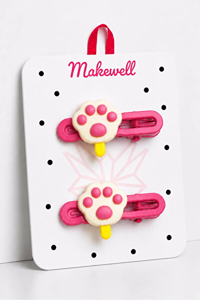 MakeWell Girl's Colorful Figured Snap Buckle Set of 2 – Cute Bear, Ice Cream,...