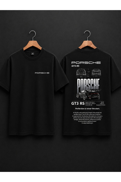 VODEXA Unisex Oversize T-Shirt Porsche Gt3 Printed 100% Cotton T-Shirt Comfor...