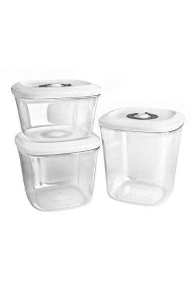 Zokura Set of 3 Plastic Vacuum Food Storage Containers