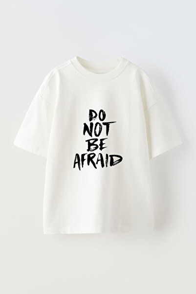 Anetos Tricou supradimensionat din bumbac alb, cu imprimeu frontal, cu design...