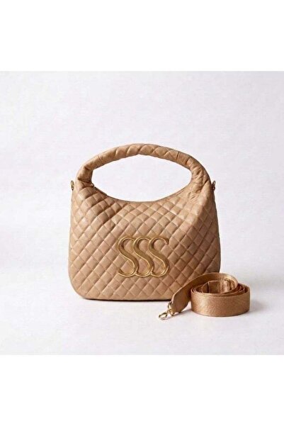 Generic Elegant Quilted Hobo Shoulder Bag with Gold Logo Detail & Adjustable ...