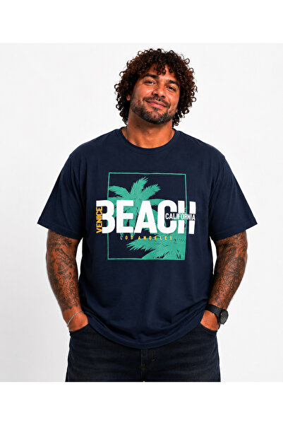 MocGrande Tricou cu gâtul în formă de O pentru bărbați, mărime mare, Beach 26...