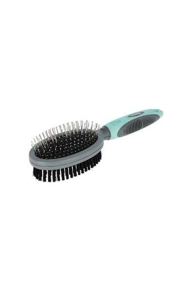 Kerbl Pet PERIE DUBLA OVALA PENTRU CAINI KERBL 24x7CM TURQUOISE/GREY