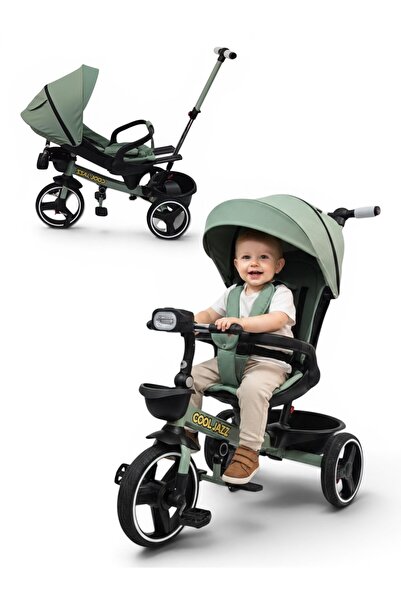 Cool Jazz Multifunctional Tricycle for Children, 360° Rotating Seat, Sleeping...