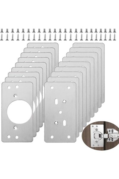 The Bros 24 Pcs Hinge Repair Plate Kit, Fixing Plates with Screws for Kitchen...