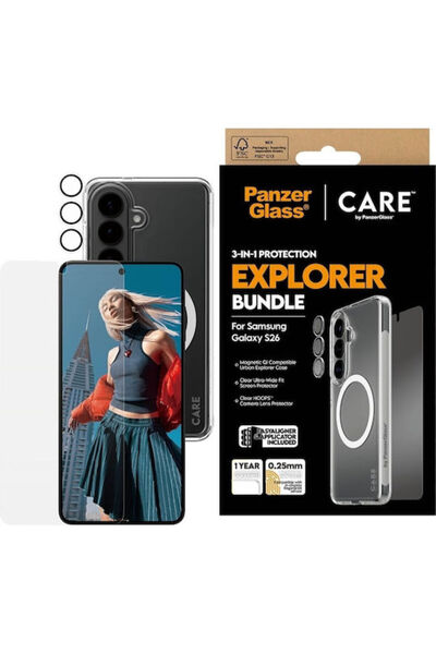 Panzer Glass PanzerGlass Care Explorer 3-σε-1 Σετ Πλαστικής Πίσω Θήκης με Σκλ...