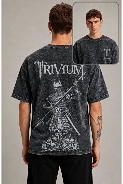 Fuddy Moda Unisex Trivium Back Print Washable T-Shirt, Oversized Rock Band Th...