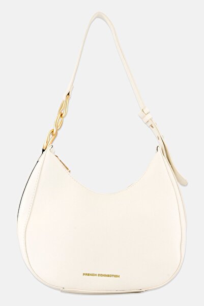 French Connection Women Moriz Textured Smooth Hobo, White