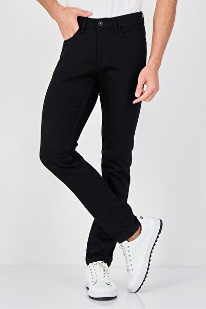 DeFacto Men Skinny Fit Solid Stretchable Denim Jeans, Black