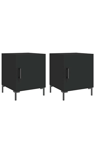 vidaxl Noptiere, 2 buc., negru, 40x40x50 cm, lemn compozit